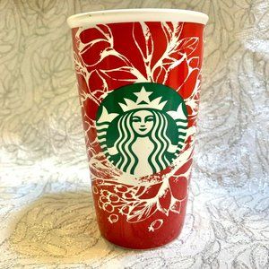 Starbucks Travel Mug Tumbler Cup Christmas Holiday 2016 Red